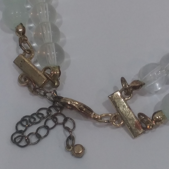 Mint Green and Blue Beaded Two-Strand Chunky Beaded Necklace - Picture 9 of 9